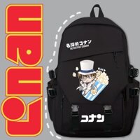 Balo vải khóa chéo DETECTIVE CONAN ver POPCORN Thám tử lừng danh in hình chibi anime cặp sách đi học tiện lợi