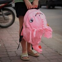 Balo vải nhung hình Rồng Sún Răng siêu Cute đi phượt màu đen mịn - Balo Rồng nhung xịn