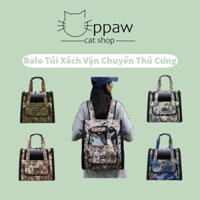 Balo Vận Chuyển Thú Cưng Họa Tiết Rằn Ri - Balo Vận Chuyển Chó Mèo Phong Cách Cá Tính - Túi Xách Chở Chó Mèo Size Trung