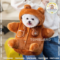 Balo,Túi, Địu Gấu Nâu Cho Chó Mèo Thu Đông Siêu Cute, Cực Ấm Áp, Thoải Mái Và Tiện Lợi