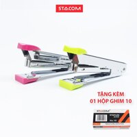 Bấm kim inox số 10 bấm được 12 tờ STACOMC105 tặng kèm lim bấm C310