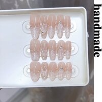 Bấm vào móng tay handmade Đeo móng tay Câu chuyện nàng tiên cá Vỏ ba chiều Vẽ tay Đuôi cá Mèo Phong cách mắt Pháp Pure Desire Sang trọng Nhãn dán móng tay Thành phẩm Móng tay giả