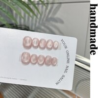 Bấm vào móng tay handmade Màu trơn Miếng dán móng tay giả có thể tháo rời