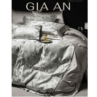 Bamboo Elegance Bộ Chăn Ga Gấm Sateen siêu mềm mát dòng 100s bóng mượt họa tiết lá trúc nhẹ nhang thanh tao sang trọng