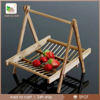 Bamboo Folding Basket Handmade Craft Food Drying Rack for Restaurant Hotel