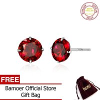 Bamoer 4 Màu Sắc Đá Cubic Zirconia Khuyên Nụ Cho Phụ Nữ 925 Sterling Bạc Đính Hôn Đám Cưới Stud Đồ Trang Sức BSE166 LazadaMall