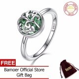 BAMOER Free Shpping Real 925 Sterling Silver Tree of Life Finger Ring Crystal Leaf Rings For Women Sterling Silver Fine Jewelry S925 SCR053 LazadaMall