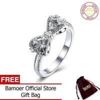 BAMOER Nhẫn Nữ Mạ Bạc Đính Đá Cubic Zirconia Thời Trang YIR201 LazadaMall