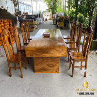 bàn 10 ghế gỗ cẩm vàng nam phi