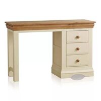 Bàn 3 Ngăn Kéo Country Cottage Gỗ Sồi Ibie BTV3COUO - Trắng 120 x 50 cm