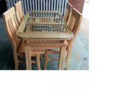 BÀN ĂN 1.2M GỖ SỒI NGA 2 TẦNG (4 GHẾ)