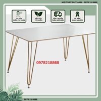 Bàn ăn 140cm chân mạ màu vàng nhập khẩu TM285