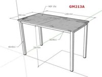 Bàn ăn 1m2 khung trắng mặt vân đá GM213A.14