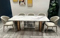 Bàn Ăn 2m Mặt Đá Cao Cấp 2545S Hiện Đại Cho Nhà Phố, Căn Hộ