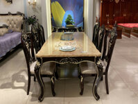 Bàn Ăn 2m Màu Rượu Vang Nho BA8801G-2 Tân Cổ Điển Thẩm Mỹ