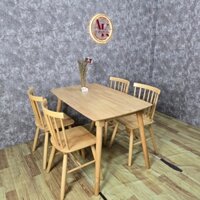 Bàn Ăn 4 Ghế Gỗ Ghép Cao Su Hiện Đại