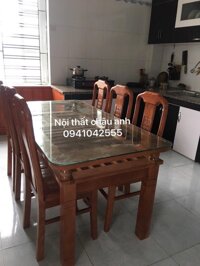 Bàn ăn 6 ghế sỗ xoan đào BA063