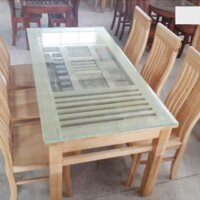 Bàn ăn 6 ghế – Sồi Nga – Dàn chè – 2 tầng