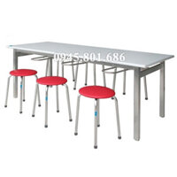 BÀN ĂN CHÂN INOX ,MẶT GỖ LAMINATE BA01IL-16