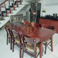 BÀN ĂN CƠM 6 GHẾ GỖ MANGO bất ngờ - BỘ GỒM 1 bàn 1M60 + 6 GHẾ - BH một năm - thiết kế bên trong NGỌC MAI