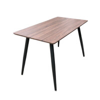 Bàn ăn dài 1m2 Bàn ăn, bàn nhà hàng TN 1215-12W màu nâu phong cách cổ điển chân sắt sơn tĩnh điện ống tròn chắc chắn