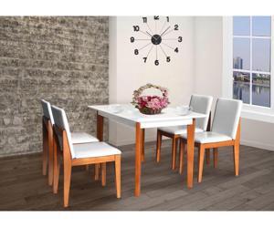 Bàn ăn đẹp hiện đại bằng gỗ Hòa Phát HGB62B + 4HGG62