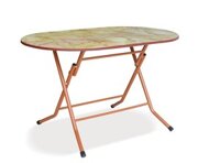 Bàn ăn gấp gọn mặt gỗ chân sắt Xuân Hòa BI-0712OS