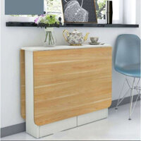 BÀN ĂN GẤP GỌN THÔNG MINH ĐA NĂNG CLUS OHAHA - CÓ BÁNH XEKHÔNG BÁNH XE - BA005 - Trắng Vàng - Có bánh xe