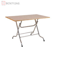 Bàn Ăn Gấp Inox Mặt Gỗ Cao Su – BCN712AG