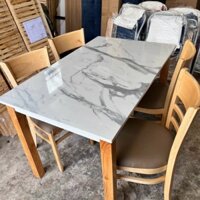 Bàn ăn giả đá 4 ghế, bàn ăn 1m2 đặt hộ gia đình - bàn ăn chuẩn hàng xuất khẩu - bh 1 năm