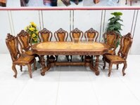 Bàn Ăn Gỗ Cẩm Lai 8 Ghế Hoàng Gia Đẳng Cấp - BA777