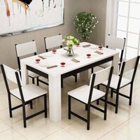 Bàn ăn gỗ công nghiệp 4 ghế khung sắt GHS-4528