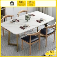 Bàn Ăn Gỗ Phòng Bếp Bàn Ăn Cơm Gia Đình Chân Cao Đa Năng Phong Cách Bắc Âu Cổ Điển Sang Trọng