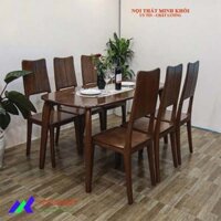 Bàn ăn gỗ sồi giá rẻ 6 ghế cao cấp