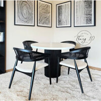 Bàn Ăn Gỗ Tròn Đường Kính  Chân Chạy Rảnh Dùng Cho 4 Người  #tiemdecorthang10