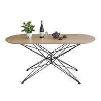 Bàn ăn hình Oval 160x70cm chân sắt nghệ thuật HDBA68156