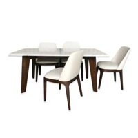 Bàn ăn Howard gỗ ash mặt đá IBIE nhiều tùy chọn - Màu walnut - 1m6