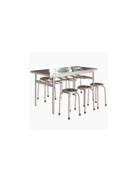 Bàn ăn inox 1m4 chân tròn BA04I15