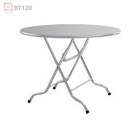 Bàn Ăn Inox Tròn Gấp Gọn BT120 – Tiện Dụng, Bền Bỉ, Dễ Vệ Sinh