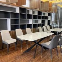 Bàn ăn mặt đá ceramic bóng chân sắt kết hợp ghế Molly - Bàn 1m8  8 ghế