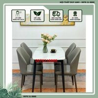 Bàn ăn mặt đá ceramic bóng chân côn kết hợp cùng ghế Keva - Bộ bàn ăn 4 ghế, bộ bàn ăn nhỏ