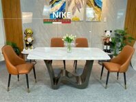 Bàn ăn mặt đá Ceramic chân M lượn Nike C40 - Bàn ăn đá Ceramic - KenSOFA.vn