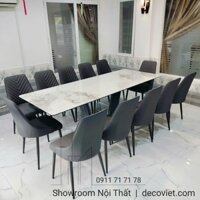 Bàn Ăn Mặt Đá Kéo Dài 12 Ghế 2301S | Bộ Bàn Ăn Thông Minh!