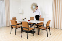 Bàn ăn mặt đá mã T02