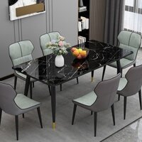 Bàn ăn mặt kính cường lực vân đá , bàn ăn mặt kính đặt từ 4-6 ghế cao cấp ( chưa bao gồm ghế)