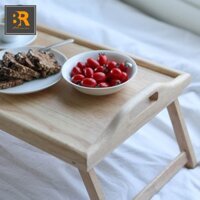 BÀN ĂN MINI CÁ TÍNH GỖ TỰ NHIÊN XUẤT KHẨU HÀN QUỐC - BED TRAY NATURAL - NỘI THẤT BRAVIA