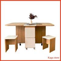 Bàn ăn thông minh [Ảnh thật, video] , Bàn ăn 4 ghế đa năng xếp gọn 140x80x77cm - Bảo hành 3 năm