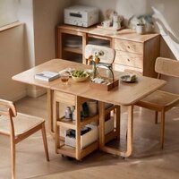 Bàn ăn thông minh lưu trữ đa năng mặt gỗ tự nhiên KC78