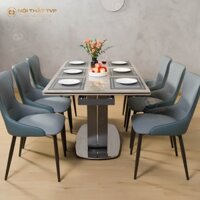 Bàn ăn thông minh nội thất TVP chân inox ghế bọc da TVP-U323A