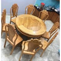 Bàn ăn tròn 8 ghế gỗ gõ đỏ 100%(FREESHIP 60KM )
